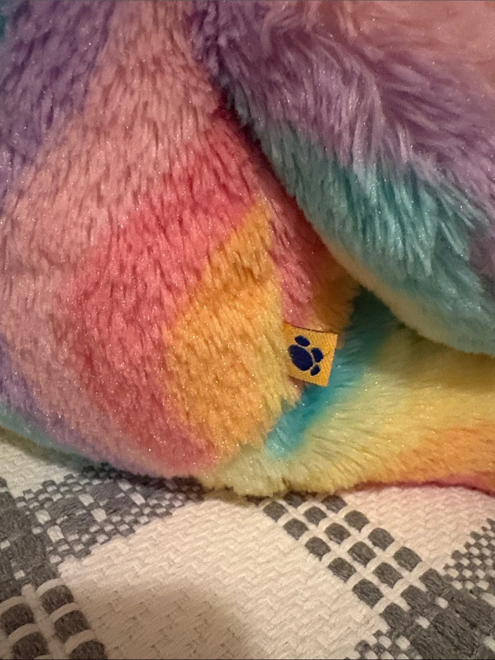 Build-A-Bear Rainbow Plush Teddy Bear - Pink, Yellow, Blue, Green, Purple